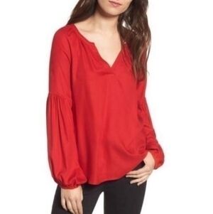 Hinge Red Long Sleeve blouse